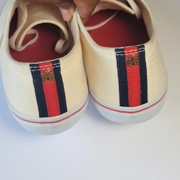 Tory Burch Murray off white lace-up sneakers women's size 10.5 - Picture 5 of 13